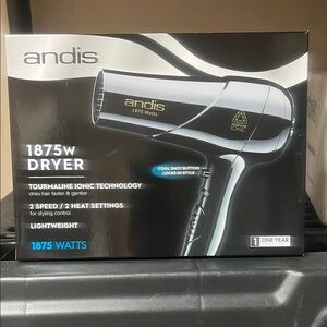 Andis Black and Silver 1875W Ionic Dryer